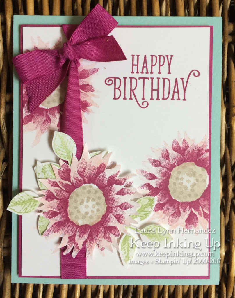 Pink Painted Harvest birthday card by Keep Inking Up