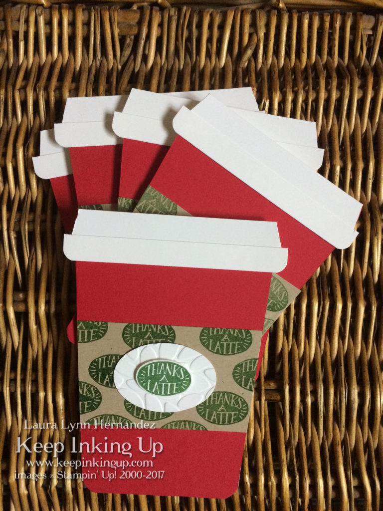 custom coffee cup shaped cards by Keep Inking Up