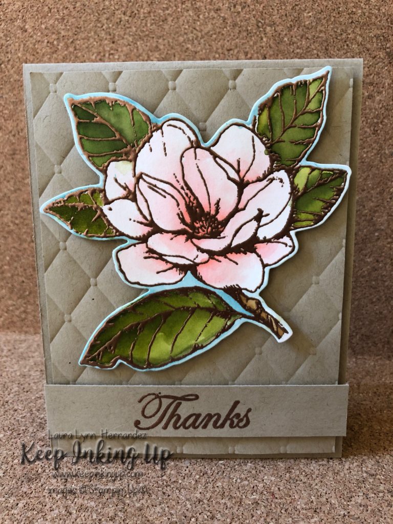 Watercolor Magnolia card by Keep Inking Up